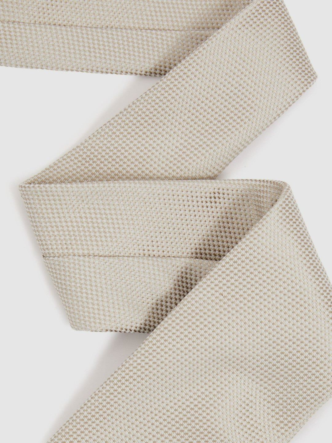 Reiss Textured Silk Blend Tie in Soft Champagne