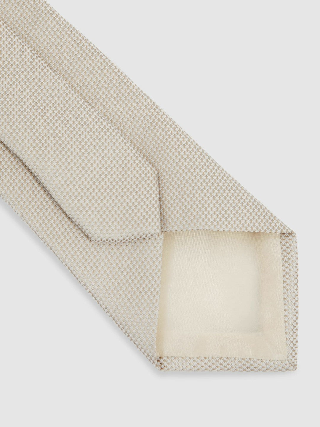 Reiss Textured Silk Blend Tie in Soft Champagne