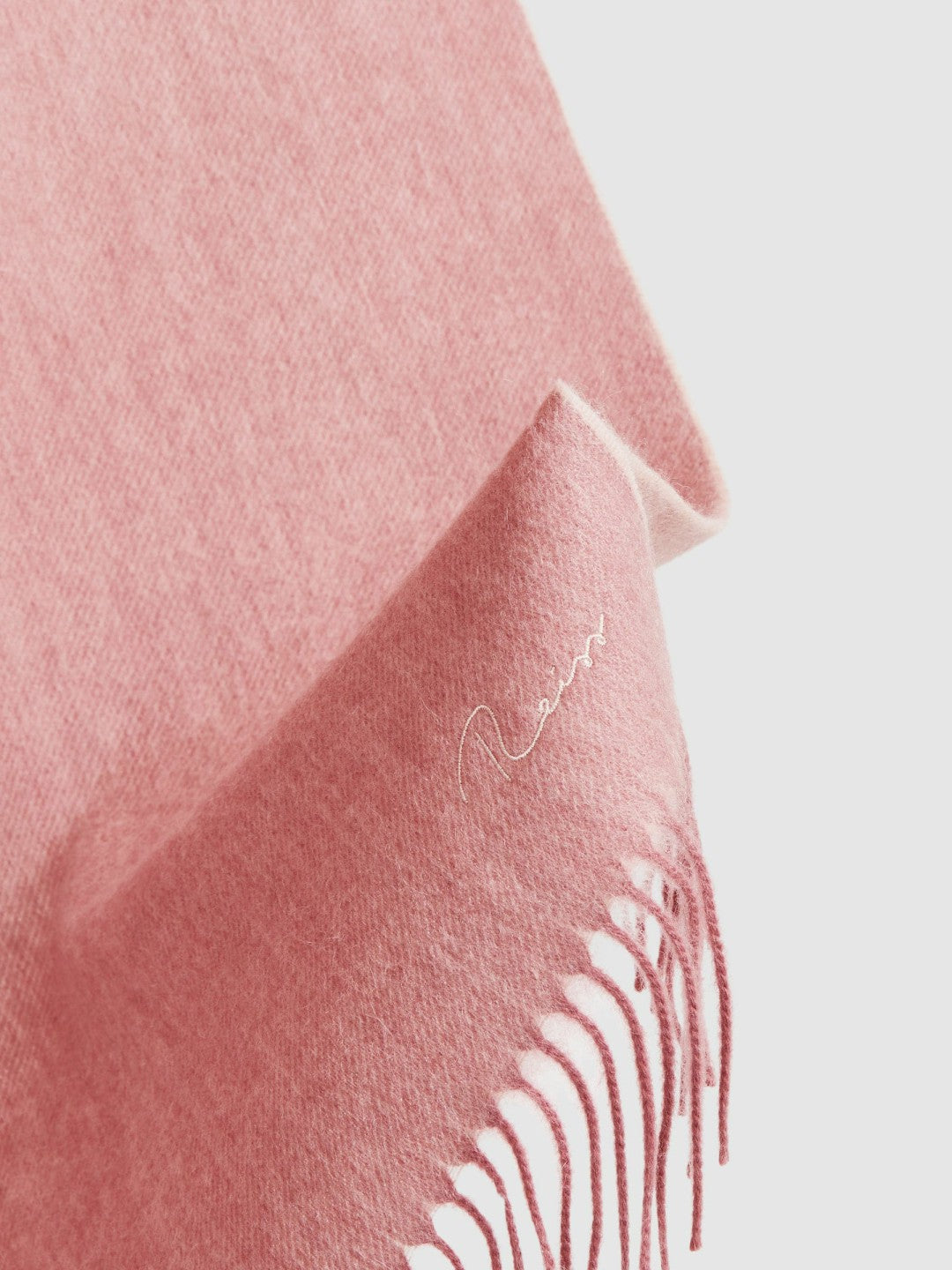 Reiss Wool-Cashmere Scarf in Blush