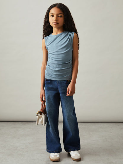 Reiss 9-13 yrs Ruched Vest Top in Blue