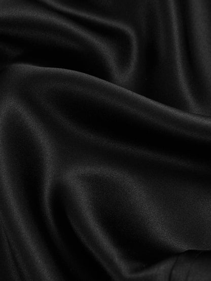 Reiss Silk-Satin Concealed-Placket Shirt in Black