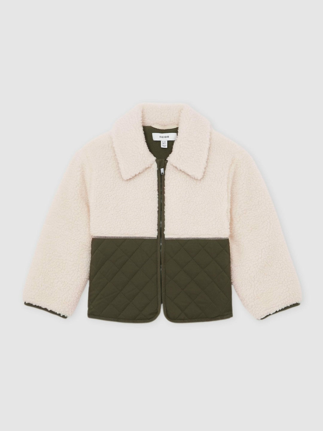 Reiss 3-9 yrs Quilted Borg Jacket in Ecru