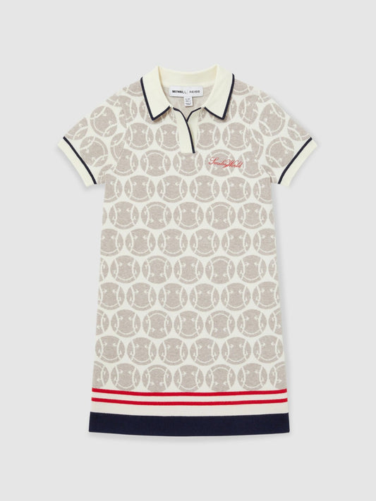 Reiss 13-14 yrs SmileyWorld Knitted Polo Dress in Off White