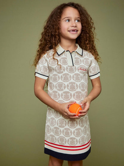 Reiss 13-14 yrs SmileyWorld Knitted Polo Dress in Off White