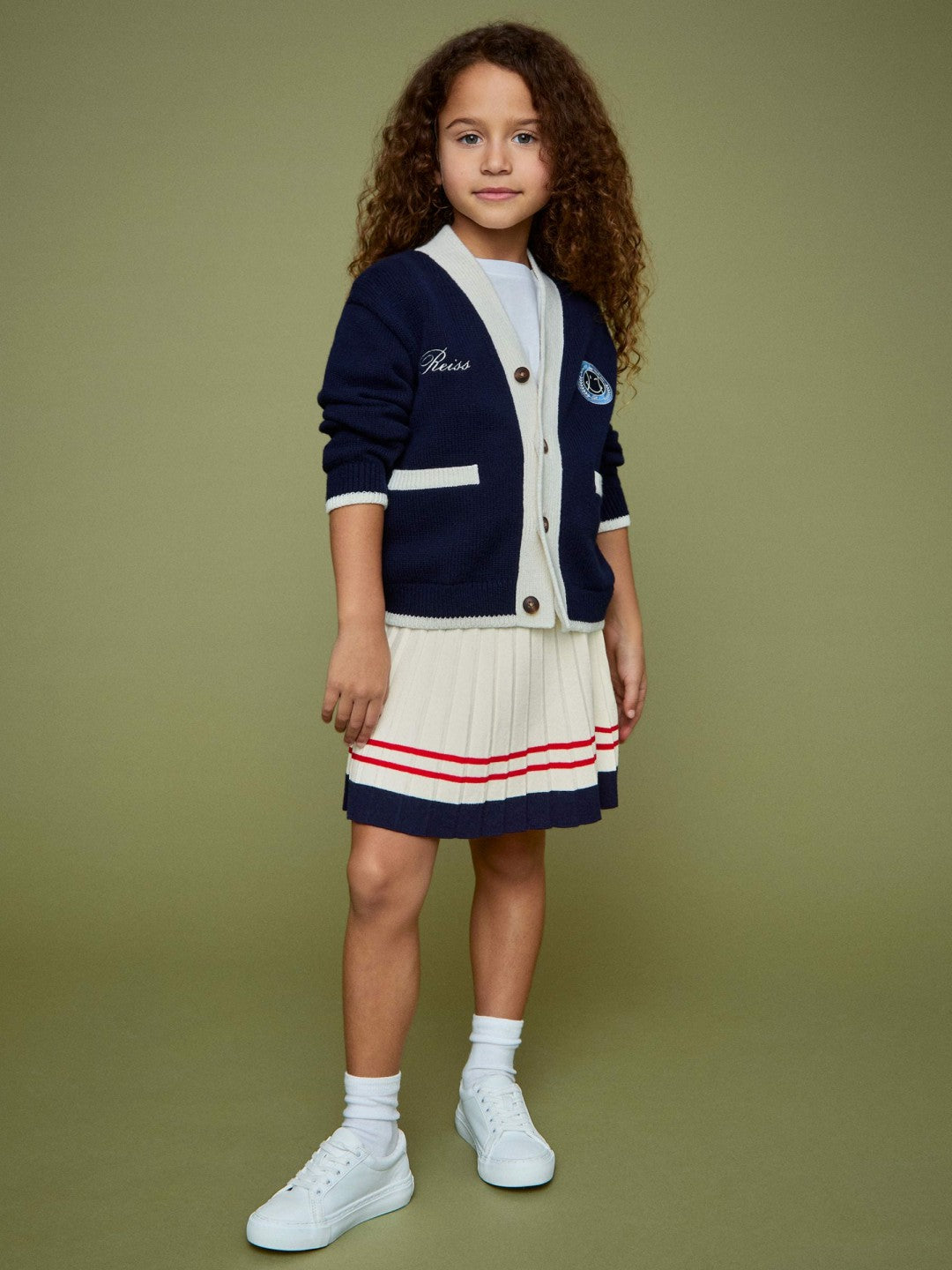 Reiss 4-9 yrs SmileyWorld Tennis Skirt in Off White