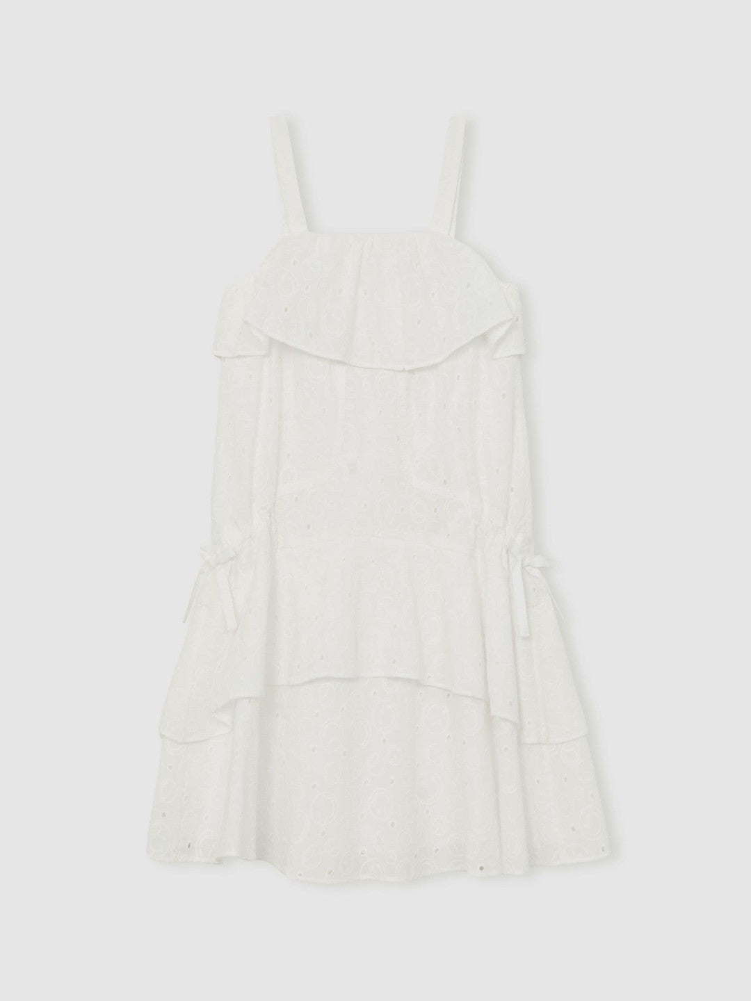 Reiss 9-13 yrs SmileyWorld Broderie Logo Dress in Ivory