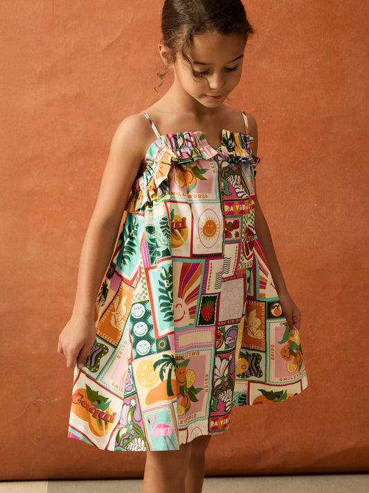 Reiss 9-13 yrs SmileyWorld Motif-Print Dress in Multi