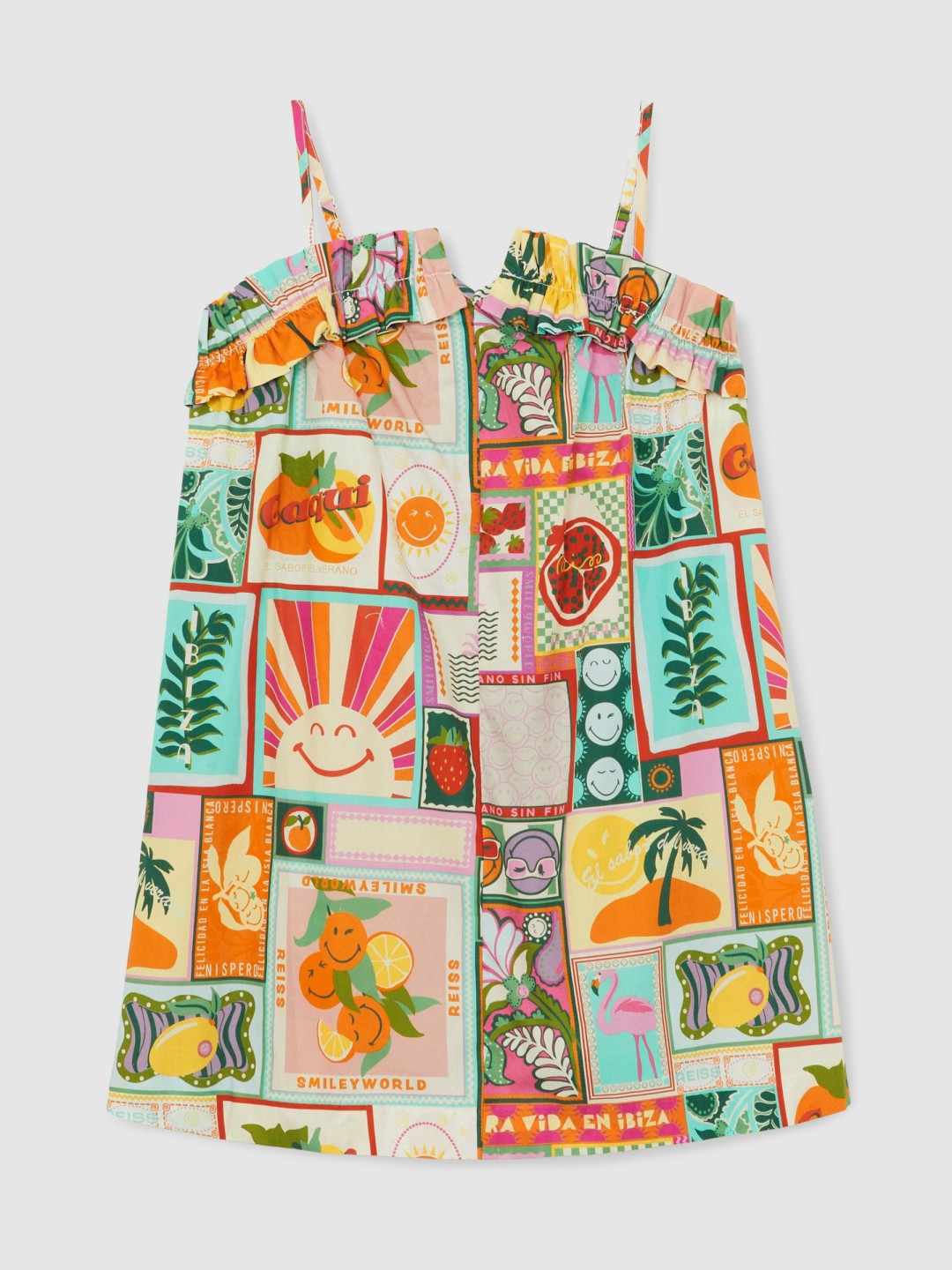 Reiss 9-13 yrs SmileyWorld Motif-Print Dress in Multi