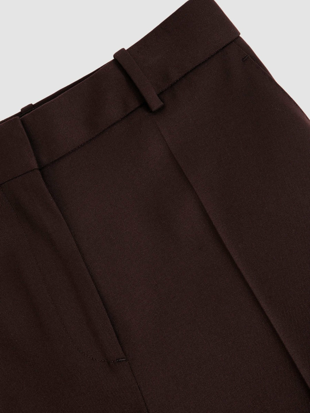 Reiss Petite Wool-Blend Wide-Leg Suit Trousers in Aubergine