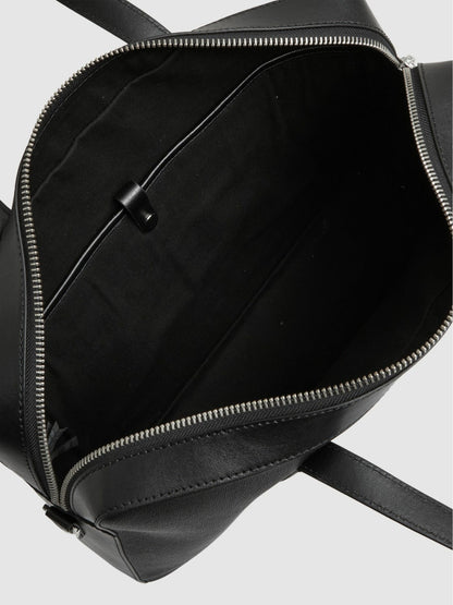 Reiss Micro-Grain Leather Briefcase in Black