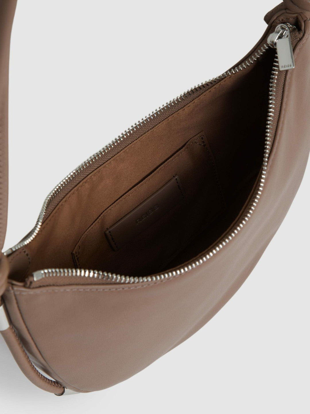 Reiss Leather Rope Strap Shoulder Bag in Neutral