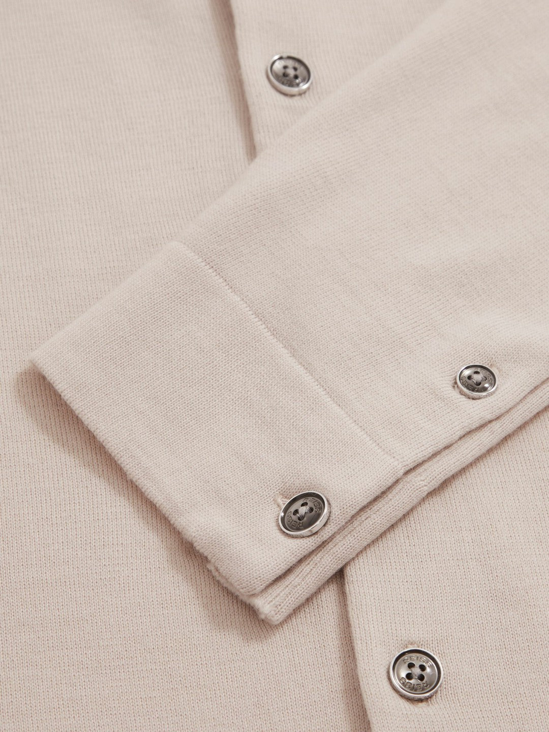 Reiss Merino Wool Button-Through Cardigan in Beige