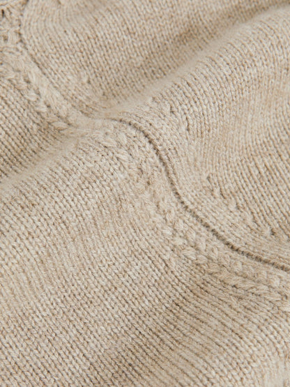 Reiss Wool-Cashmere Crew-Neck Jumper in Stone