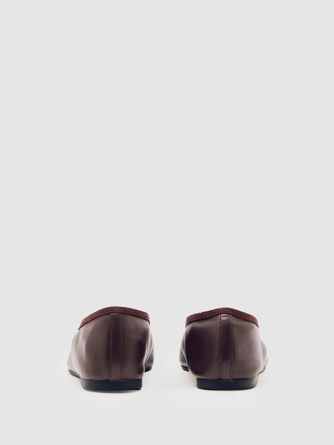 Reiss Nappa Leather Ballet Flats in Oxblood