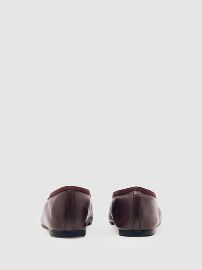 Reiss Nappa Leather Ballet Flats in Oxblood
