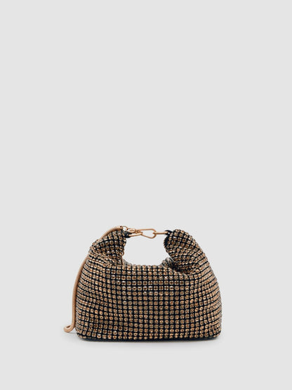 Reiss Crystal Bracelet Pouch Bag in Gold
