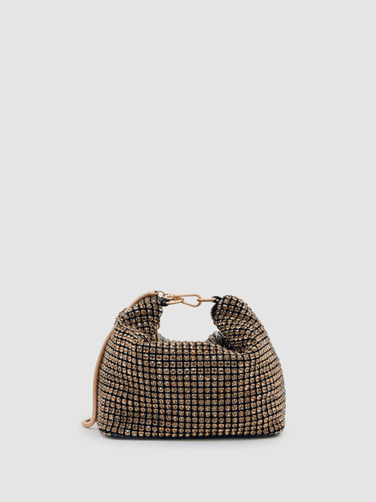 Reiss Crystal Bracelet Pouch Bag in Gold