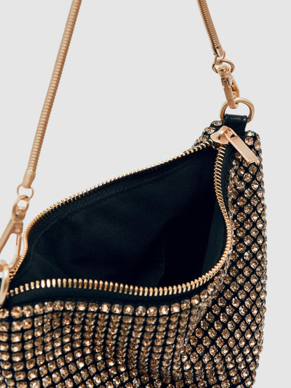 Reiss Crystal Bracelet Pouch Bag in Gold