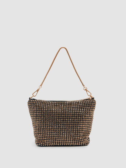Reiss Crystal Bracelet Pouch Bag in Gold