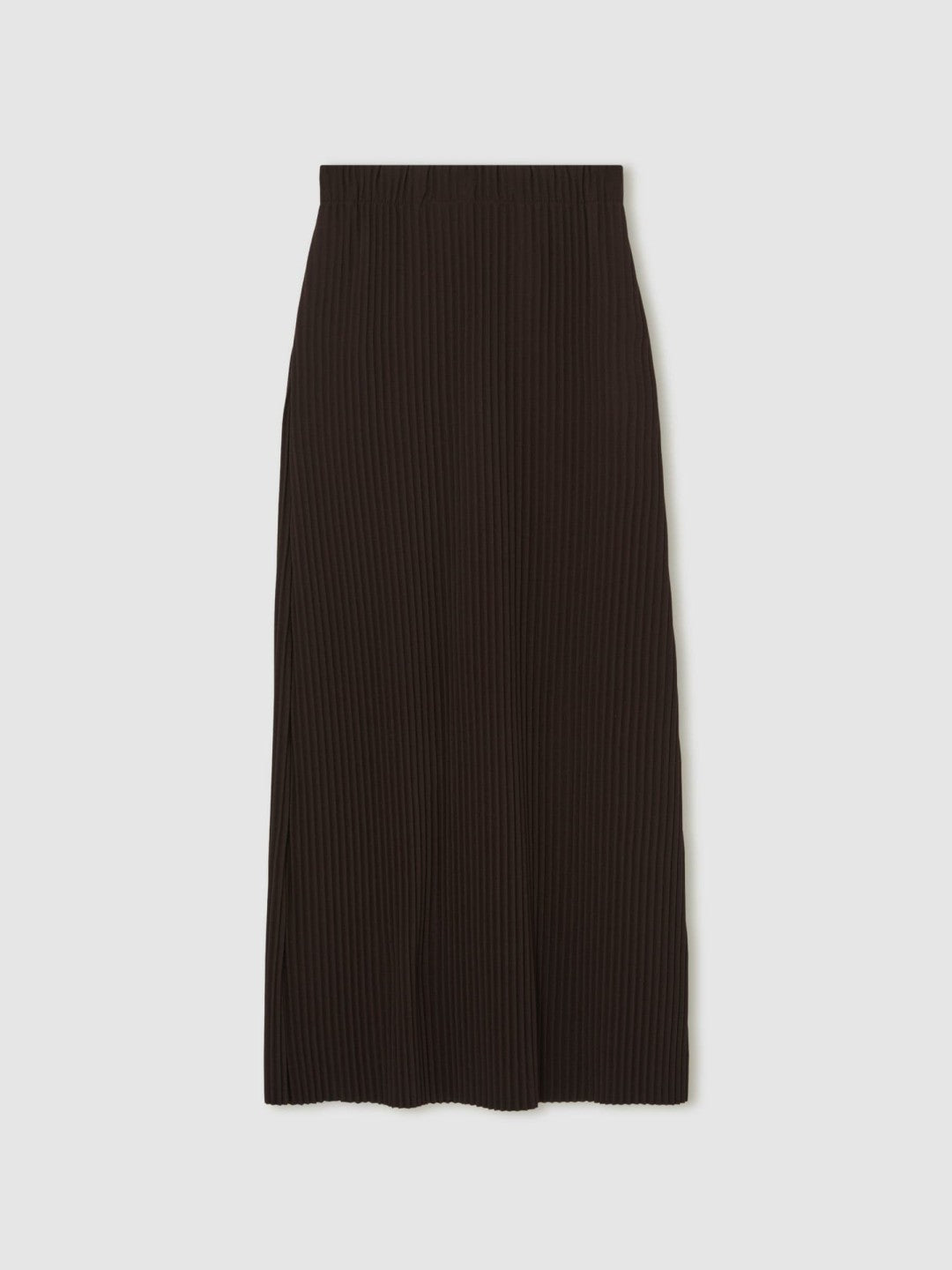 Reiss Pleated Jersey Midi Skirt in Burgundy