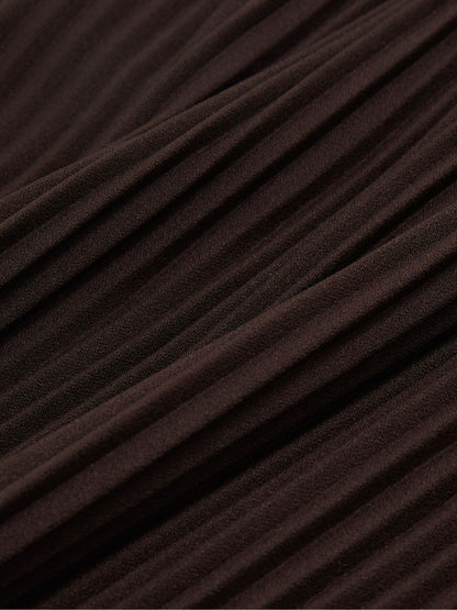 Reiss Pleated Jersey Midi Skirt in Burgundy