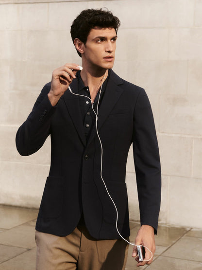 Reiss Slim-Fit Single-Breasted Jersey Suit Blazer in Navy