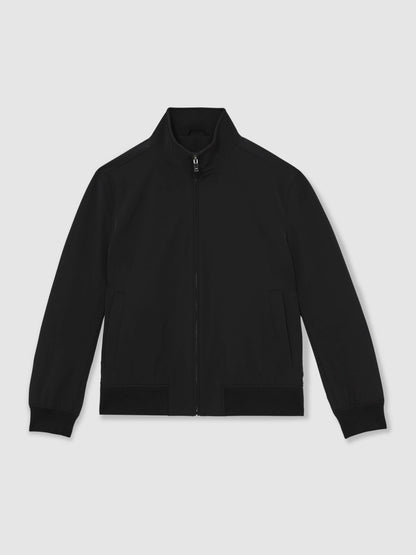 Reiss Funnel-Neck Technical Jacket in Black
