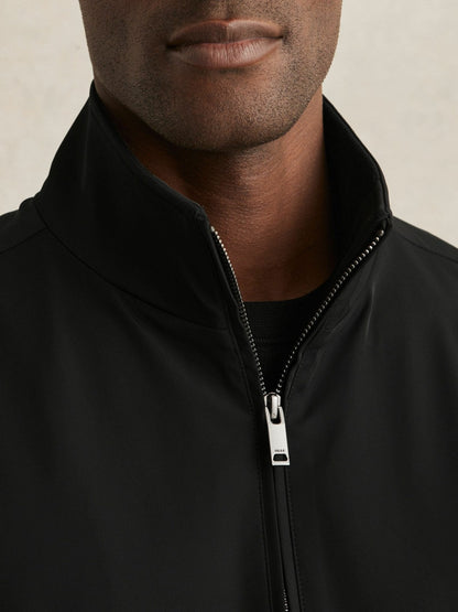 Reiss Funnel-Neck Technical Jacket in Black