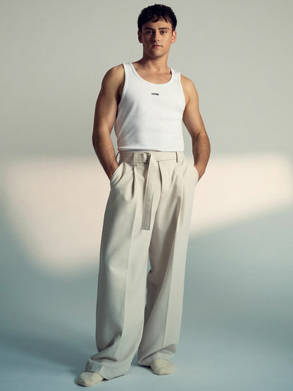 Reiss | Tom Daley Cotton Lover Vest with Stretch in White