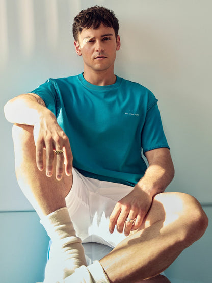 Reiss | Tom Daley Graphic-Print T-Shirt in Teal Green