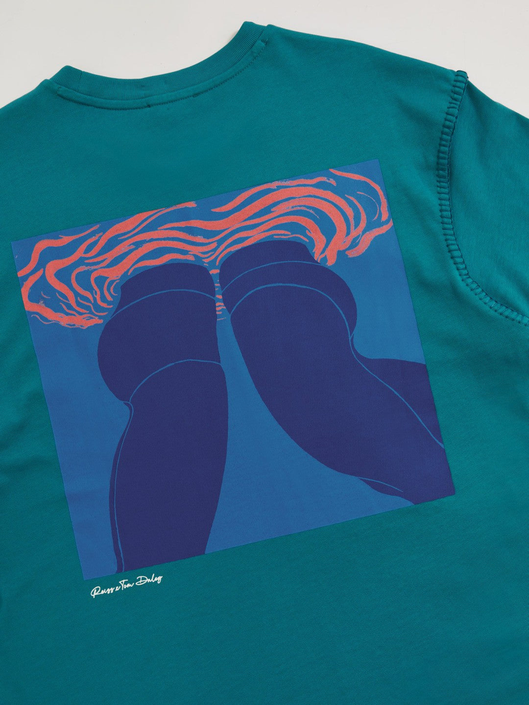 Reiss | Tom Daley Graphic-Print T-Shirt in Teal Green