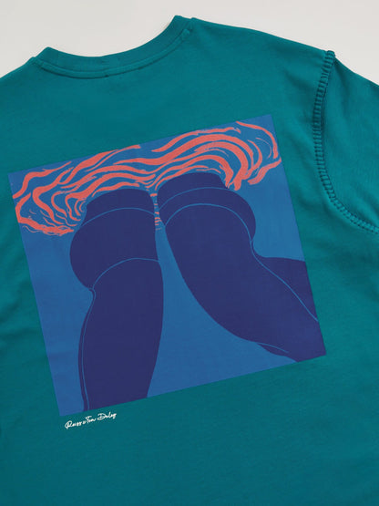 Reiss | Tom Daley Graphic-Print T-Shirt in Teal Green