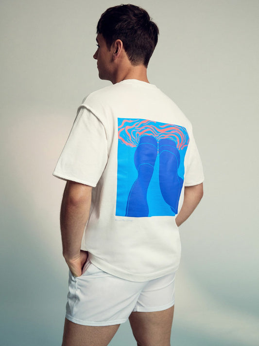 Reiss | Tom Daley Graphic-Print T-Shirt in White