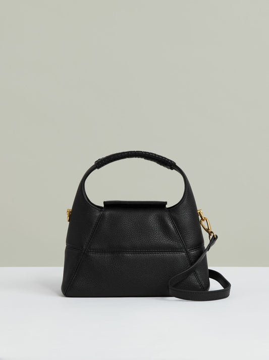 Reiss Grained-Leather Shoulder Bag in Black