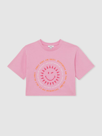 Reiss 13-14 yrs SmileyWorld | Sun-Print T-Shirt in Pink