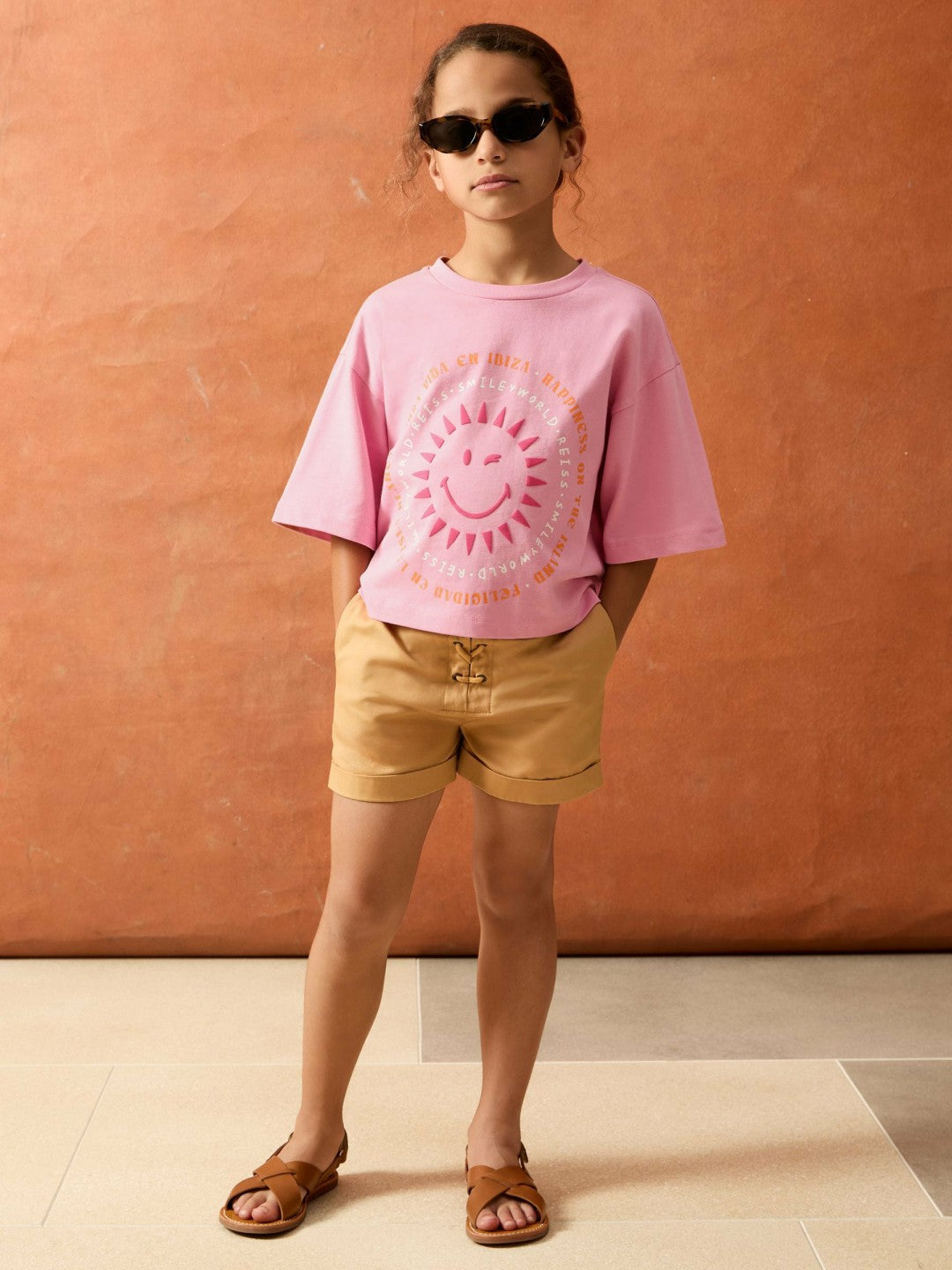 Reiss 13-14 yrs SmileyWorld | Sun-Print T-Shirt in Pink