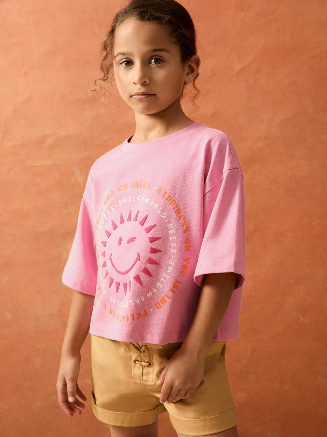 Reiss 13-14 yrs SmileyWorld | Sun-Print T-Shirt in Pink