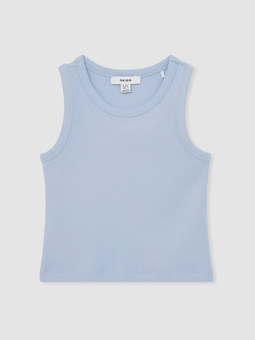 Reiss 9-13 yrs Stretch-Cotton Ribbed Vest in Blue