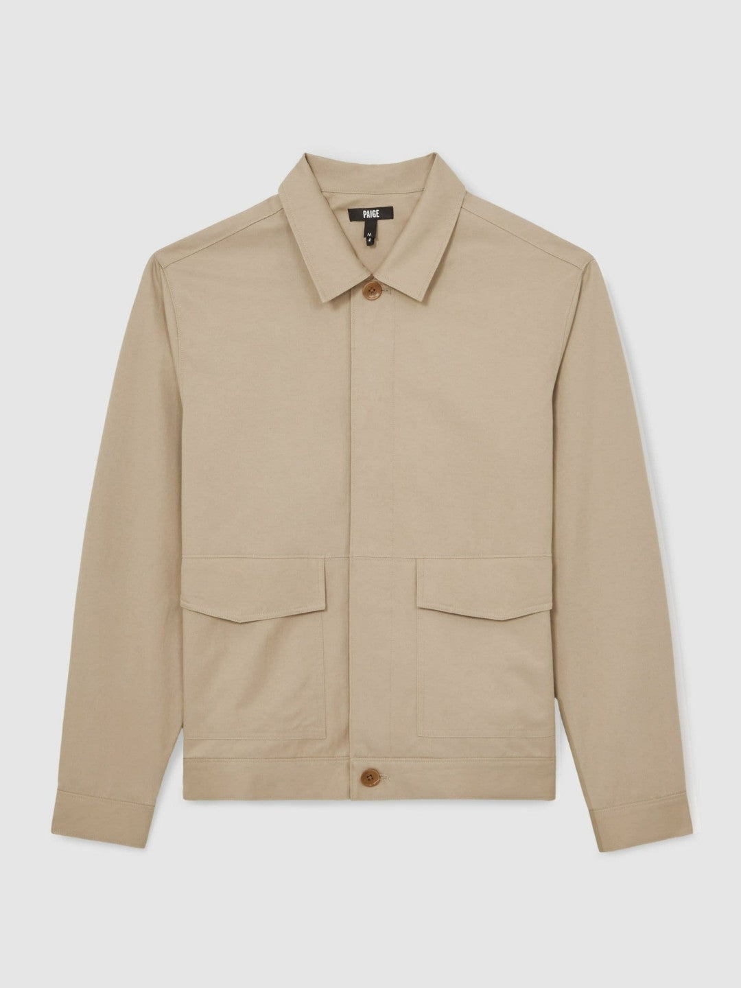 Reiss Paige Flap Pocket Worker Jacket in Beige