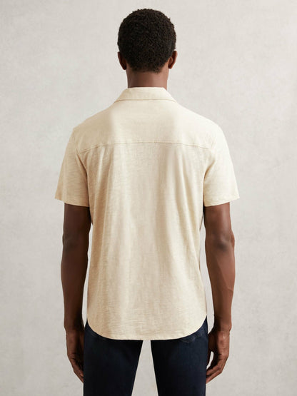 Reiss Paige Carillo Short Sleeve Shirt in Cream