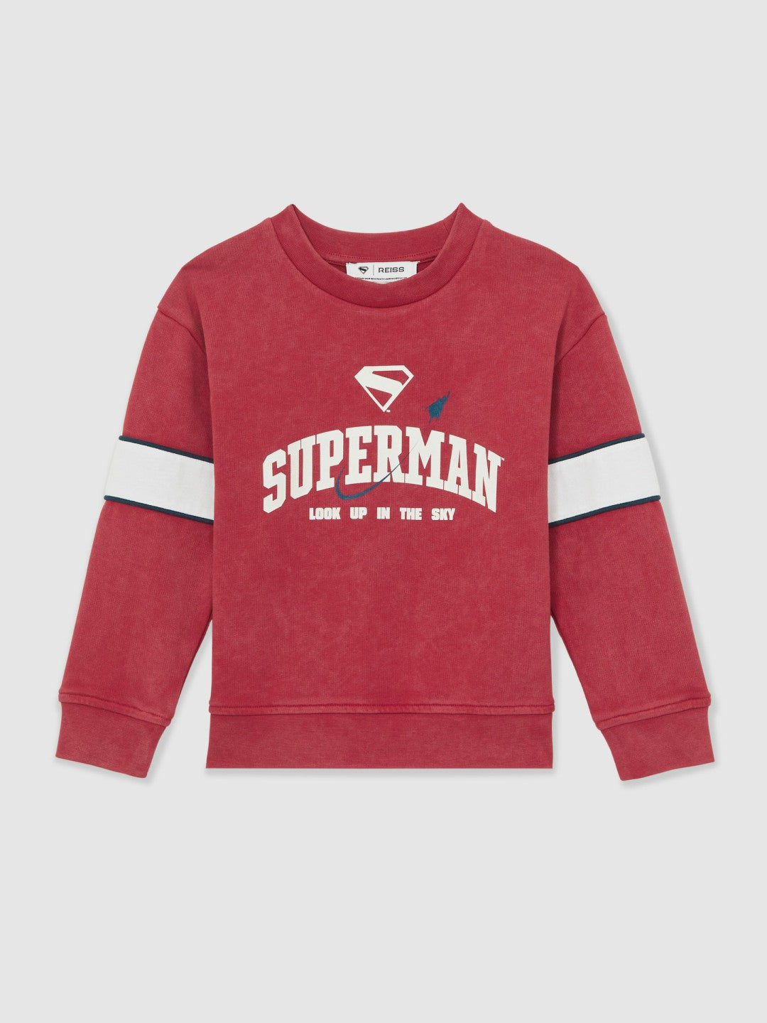 Reiss 9-13 yrs Superman Cotton Logo Sweatshirt in Red