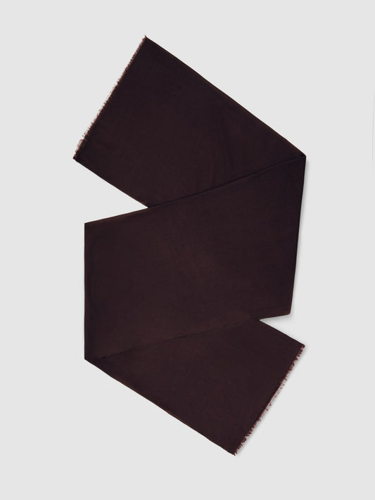 Reiss Wool-Cashmere Lightweight Scarf in Burgundy