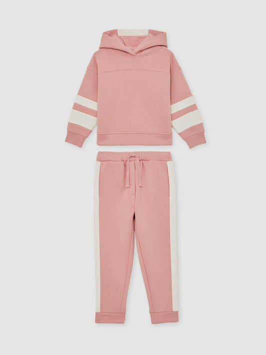 Reiss Cotton-Blend Joggers and Hoodie Set in Rose