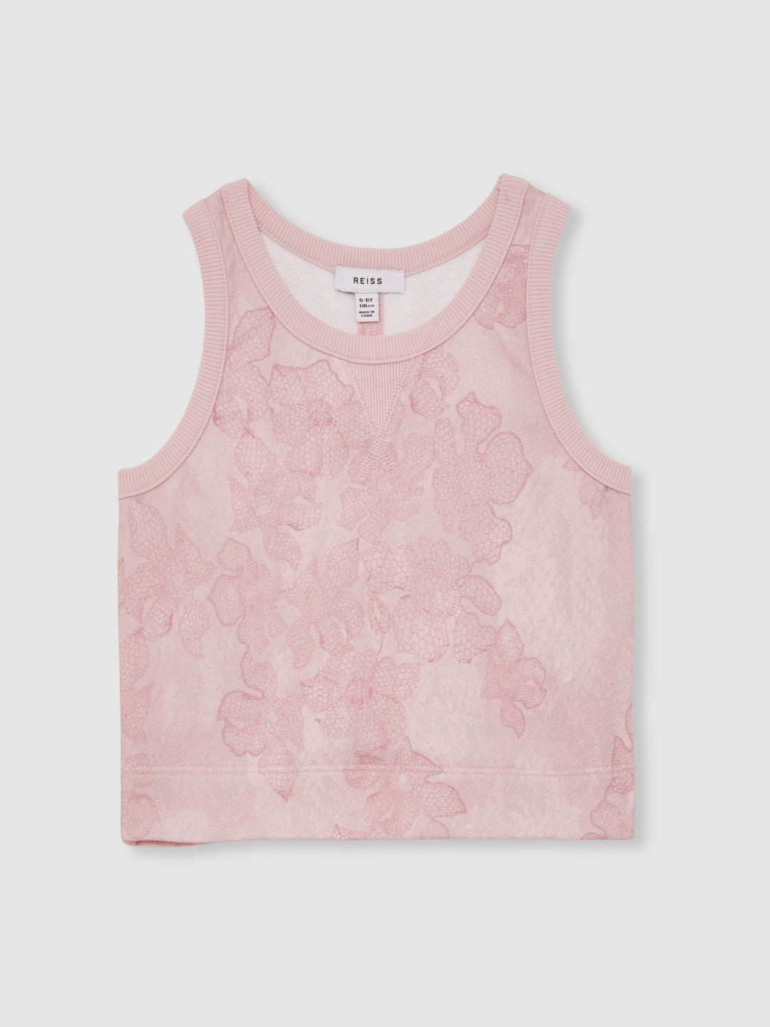 Reiss 13-14 yrs Cotton Floral Vest and Joggers Set in Pink Print
