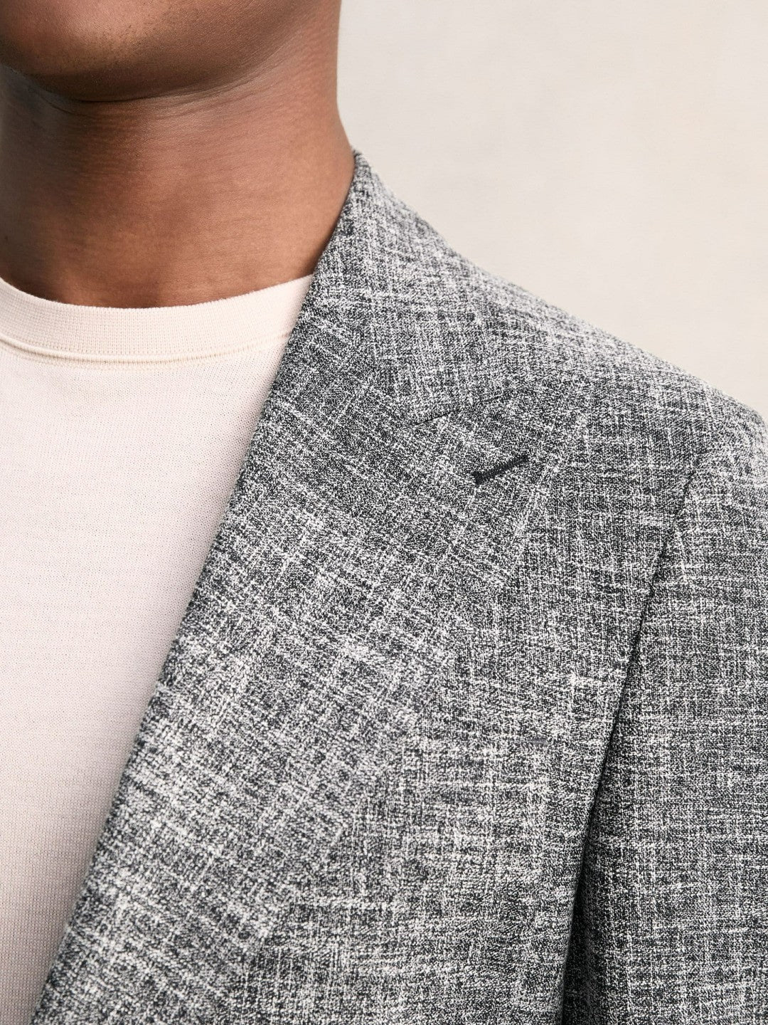 Reiss Single-Breasted Textured Mélange Blazer Slim-Fit in Navy Melange