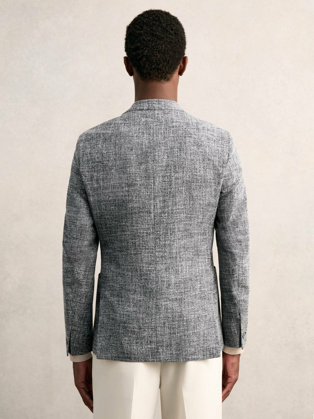 Reiss Single-Breasted Textured Mélange Blazer Slim-Fit in Navy Melange