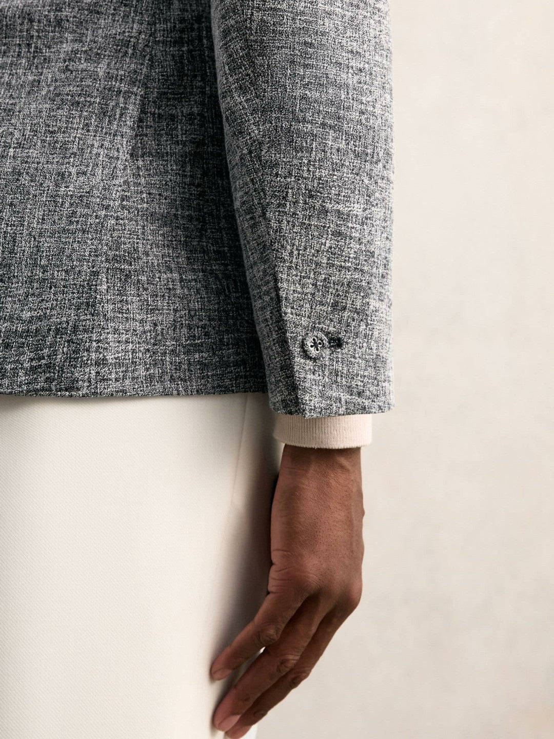 Reiss Single-Breasted Textured Mélange Blazer Slim-Fit in Navy Melange