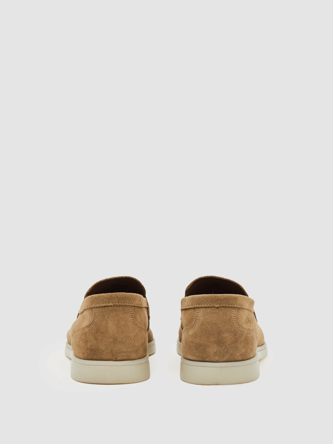 Reiss Suede Slip-On Loafers in Stone