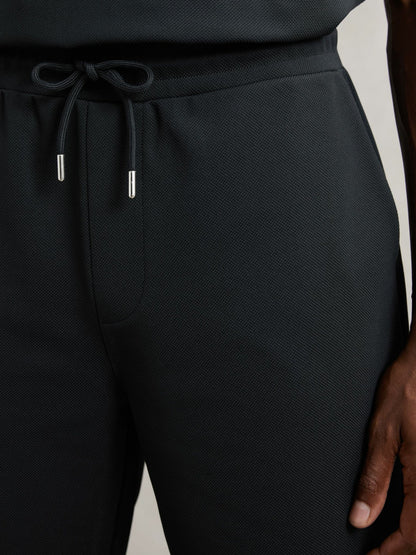 Reiss Textured Drawstring Shorts in Navy