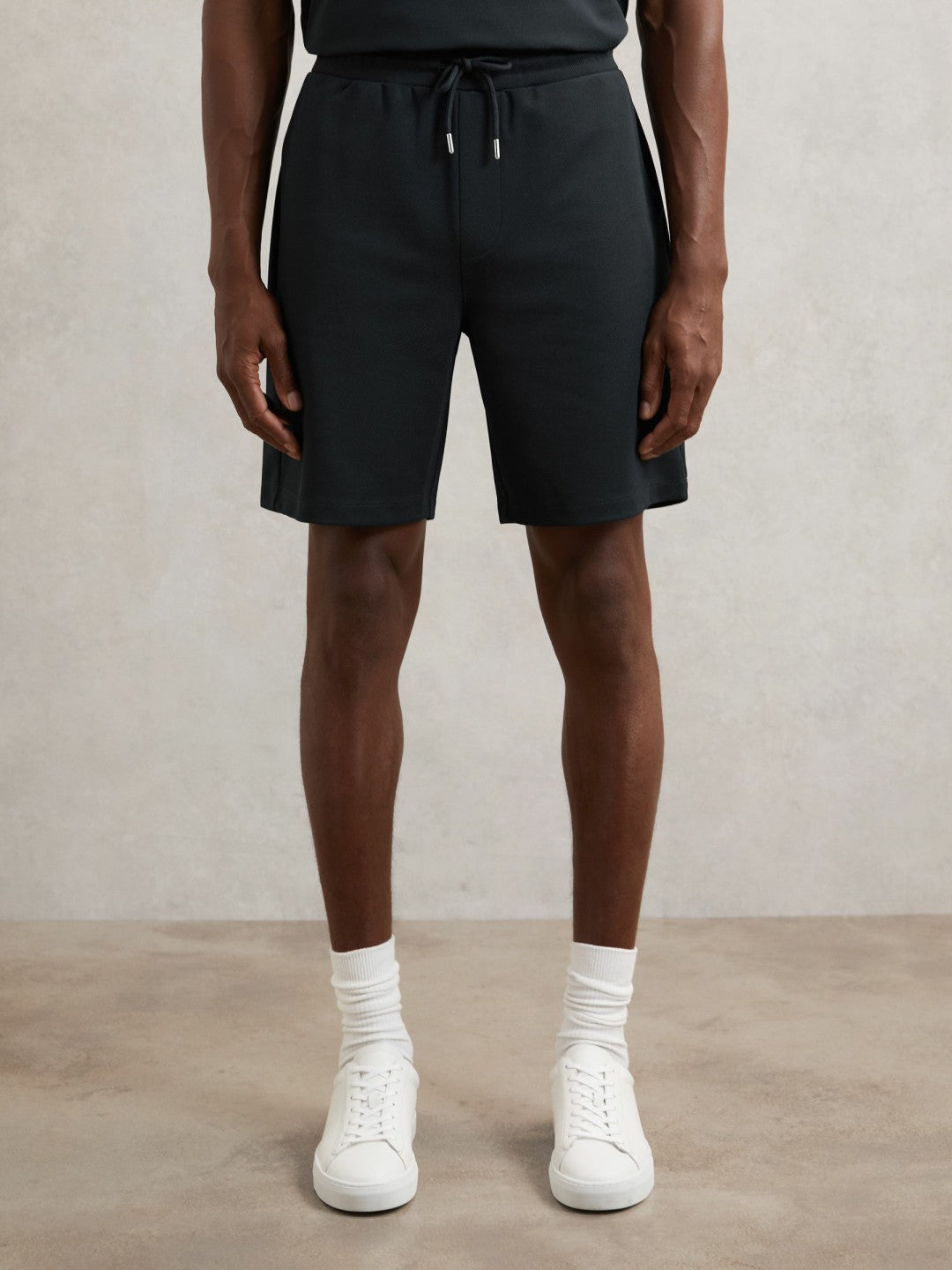 Reiss Textured Drawstring Shorts in Navy